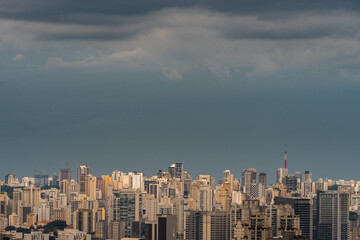 Skyline of the Center of São Paulo at night. Sao Paulo, Brazil. March16 2024.