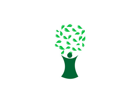 family tree leaf logo template vector illustration design.
