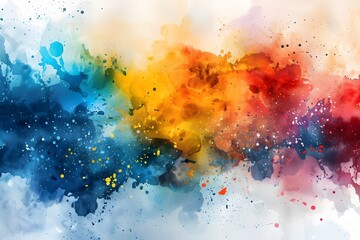 Vibrant Watercolor Splash Abstract Wallpaper with Space for Text Overlay,Ideal for Banner or Creative Digital Design