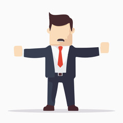 Man in Suit and Tie With Arms Outstretched. Generative AI
