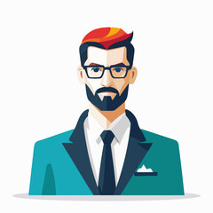 Professional Businessman in Suit and Tie With Beard. Generative AI