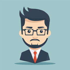 Man With Glasses and Beard Wearing Suit. Generative AI