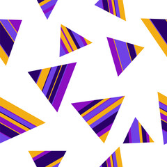 Obraz premium Seamless pattern of triangles. Geometric triangles. Bright seamless pattern. Design of fabric, wallpaper, wrapping paper. Vector