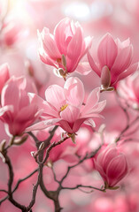 Obraz premium Pink magnolia blossoms
