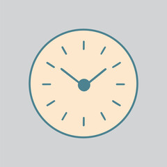 Alarm clock concept. Vector illustration of  wall clock, Clock icon in flat style