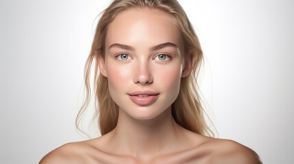 Fototapeta premium A woman with blonde hair and a pretty smile