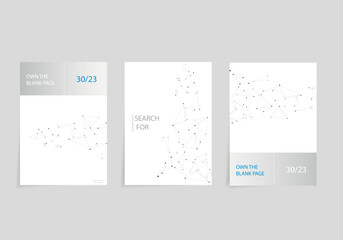 Abstract grid link brochure design. Point communicate hub. Connect scientific random formula