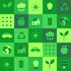 World Environment Day web template illustration with modern eco geometric nature mosaic. Green abstract geometry shape symbol background for online earth holiday or internet landing page