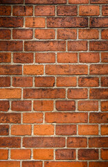 Big full frame background of detailed old red brick wall with copy space