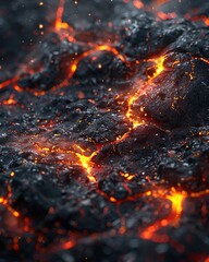 Burning embers Glowing remnants of a once powerful blaze , Hyper realistic