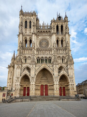 Fototapeta na wymiar View of the Cathedral of Amiens, Piccardy, France UNESCO World Heritage Site