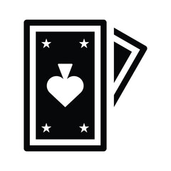 Magic, card, trick icon.Black vector graphics.