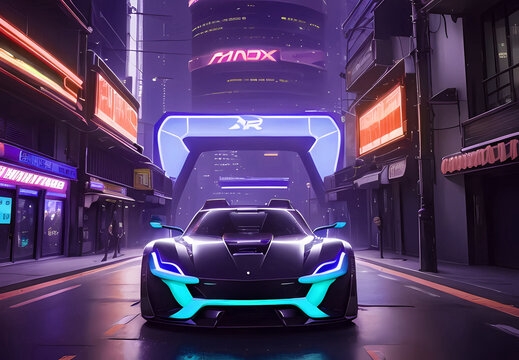 Abstract dark modern super car concept background