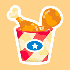 Chicken Cuisines Flat Stickers 
