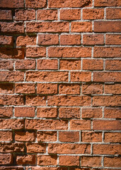 Big full frame background of detailed old red brick wall with copy space 2