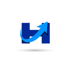 H Letter with Arrow Logo Template Illustration Vector Design