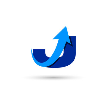 J Letter with Arrow Logo Template Illustration Vector Design