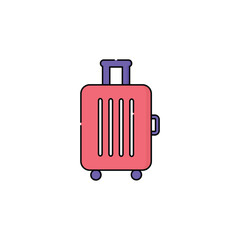 Luggage Lineal Color Icon. Lineal Color