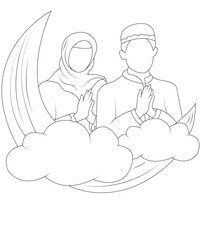 Eid Mubarak Coloring Book Page For Kids