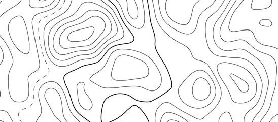 Abstract topographic map patterns, topography line map. The black on white contours topography stylized height of the lines. cotour map and line terrain path. Linear graphics. Vector illustration.