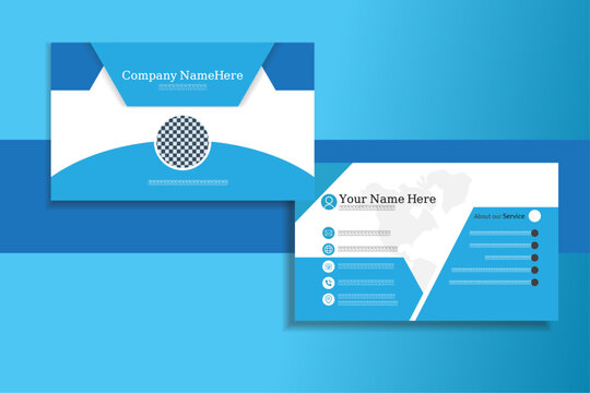 Creative and Futuristic business card design.   Modern shape, Personal visiting card with company logo.  Double-sided creative and modern business card template.
