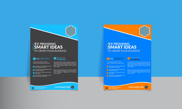 Corporate business flyer template design perfect for creative professional business.  Business Flyer Layout in Two Colors for marketing