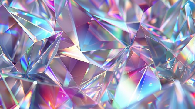 a shimmering, solid-colored diamond texture background, casting iridescent hues in every direction.