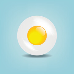 Vector scrambled eggs. Symbol off breakfast.