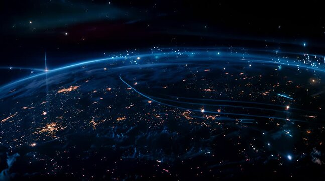 futuristic digital earth globe global communications concept.