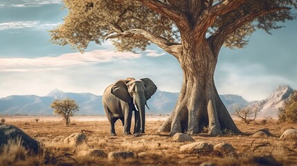 African elephant - obrazy, fototapety, plakaty
