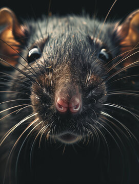 A Close Up Detailed Photo of a Rat's Face