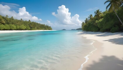 Tranquil Sandy Beach With Crystal Clear Turquoise Upscaled 7
