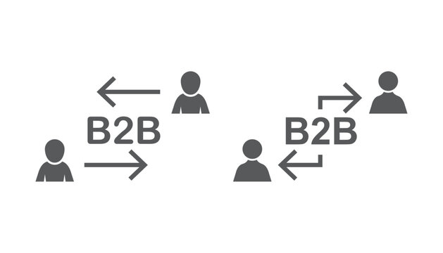 B2b icon design, isolated on white background, vector illustration