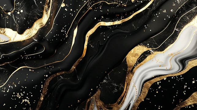 Black and Gold Wallpaper With White and Gold Designs