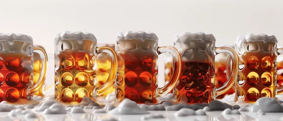 Fototapeten Beer mugs on table © antkevyv