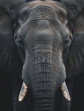 A Close Up Detailed Photo of an Elephant's Face