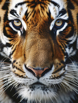 A Close Up Detailed Photo of a Tiger's Face