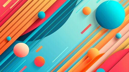 Colorful Abstract Background With Circles and Lines