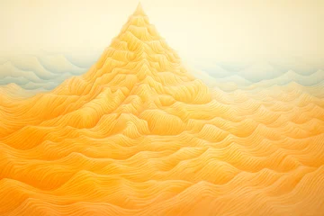 Fototapete Rund Sand dune of pyramid shape. Surreal landscape illustration. © Rita Paulina Kłysik
