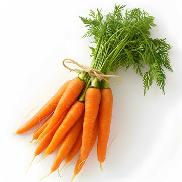 A bunch of carrots with leaves - isolated on transparent background