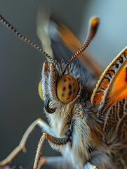 A Close Up Detailed Photo of a Butterfly's Face
