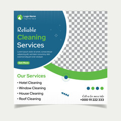 Cleaning services social media post design