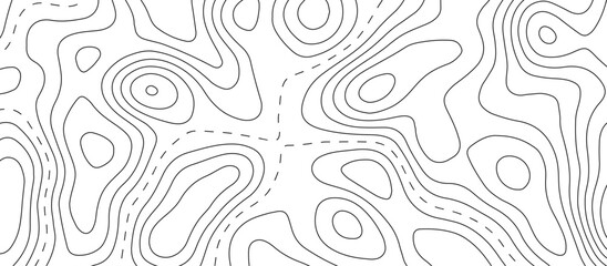 Fototapeta premium Abstract topographic map patterns, topography line map. The black on white contours topography stylized height of the lines. cotour map and line terrain path. Linear graphics. Vector illustration.