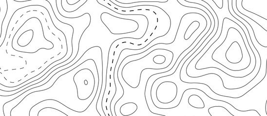 Obraz premium Abstract topographic map patterns, topography line map. The black on white contours topography stylized height of the lines. cotour map and line terrain path. Linear graphics. Vector illustration.