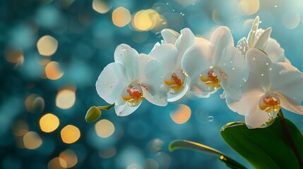 Close Up of White Flower With Water Drops
