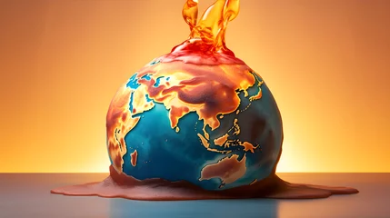 Fotobehang Global Warming Awareness: An Artistic Display of the Melting Earth © Elijah