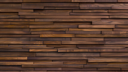 wallpaper background of horizontal 3d brown wood nut cladding panels on wall