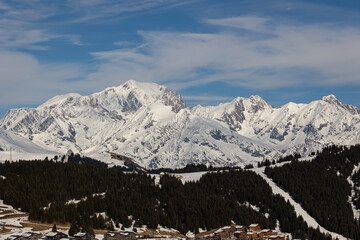 Skiing under the Mont Blanc