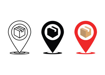 receive order in pick up and collection point, delivery services, icon vector illustration