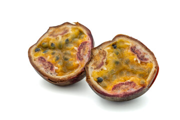 Passion fruit on isolated white background